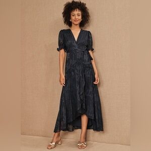 HUTCH Biscayne Maxi Wrap Dress | Anthropologie | Special Occasion Dress | Blue